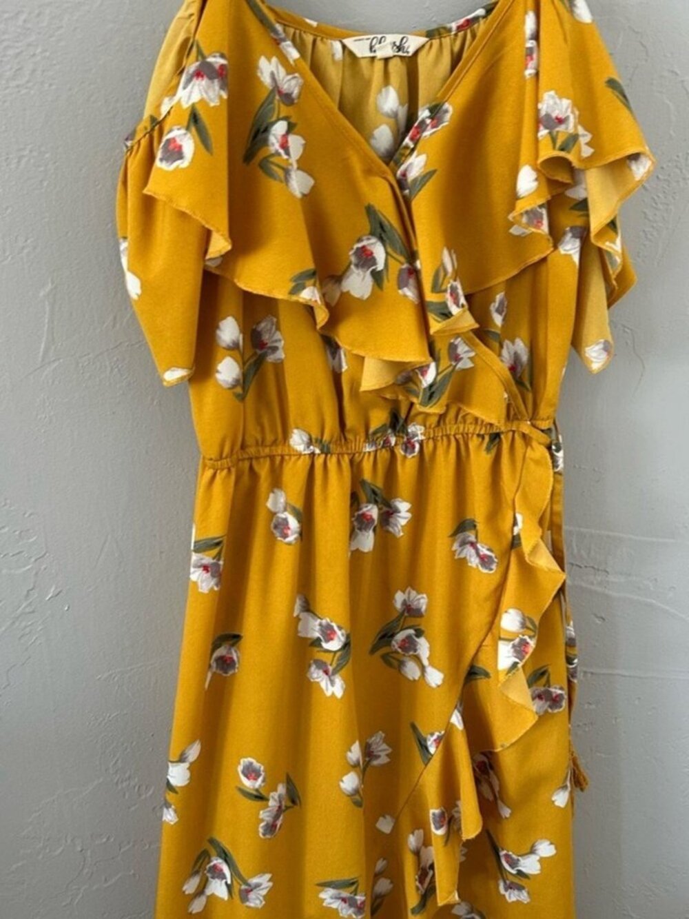 Yellow Floral Hi-Low Dress